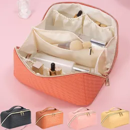 Astucci per cosmetici Astucci per trucco Borsa per articoli da toeletta da viaggio Borsa grande per donna Custodia multifunzione per organizer Pu Borsa portatile 230421