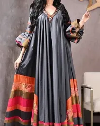 プラスサイズのドレスヴィンテージプリントドレス通気性緩い中東のローブカジュアルロングスリーブアバヤイスラム教徒のアバヤ231121