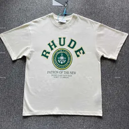 Designer Fashion Clothing Tees TShirts Rhude Letter Printed Rhuigi Manager Upper Body Trendy Logo Loose Fitting Short Sleeve T-shirt Tee Tops Cotton Streetwear