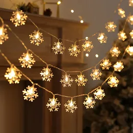 Christmas Decorations Led Snowflake Fairy String Lights Tree Toppers Party Bedroom Outdoor Small Colored Year 231120