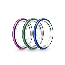 Cluster Rings Fashion Female ME Electric Blue Green Purple Ring Small Sterling Silver Jewelry For Woman Party Proposal