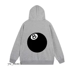 23ss Outono Inverno Novo Designer Stussiness Hoodie Homens Mulheres Moda Grosso Térmico Hoodie Bola 8 Bordado Cordeiro Lã Hoodie Moda Streetwear 7042