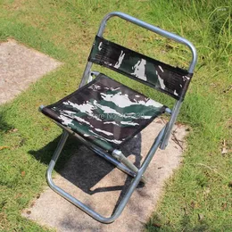 Lägermöbler 10st Portable Collapsible Camouflage Fishing Chair Camping BBQ Stool Foldning Utökad vandringssäteträdgård utomhus