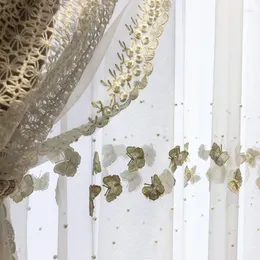 Gardin avancerad fjäril broderad fönstercreening gardiner för vardagsrum sovrum pärlspetsar spetsar