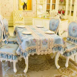 테이블 천 프리미엄 Jacquard Lace Tablecloth Chair Cover 고급 파티 결혼식 홈 키친 Mantel