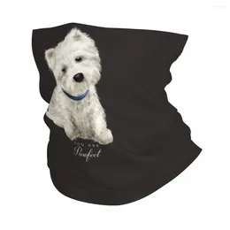 Szaliki Westie West Highland Terrier Pies Bandana Neck Gaiter Printed Cute Puppy Mask Scarf Warm Balaclava Cycling for Men Woman Winter