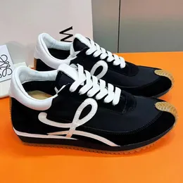 Mens and Womens Casual Shoes Flow Runner In Nylon And Suede Lace Up Sneaker With A Soft Upper And Honey Rubber Waves Sole Top Shoes