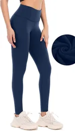 Yoga Fleece Lined Leggings Women Winter Thermal Insulated Leggings High Waist Workout Yoga Pants with Pockets
