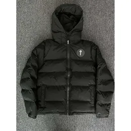 688ESS TRAPSTAR JACKET MEN BLACK TRAPSTAR DOWN JACKET IRONGATE DETACHABE Hood Etter 자수 후 까마귀 겨울 따뜻한 남자 코트 재킷 2023