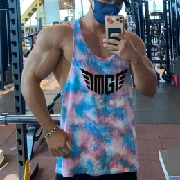 Erkek tank üstleri kamuflaj kas yeleği erkekler örgü spor giyim vücut geliştirme stringer tank üst erkekler eğitim kolsuz tişört fitness erkek tanktop 230421