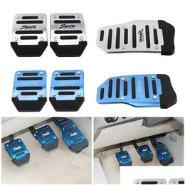 Pedals Non-Slip Car Foot Pedal Set Manual Gear Matic Brake Gas Aluminium Alloy Metal Er Replacement Drop Delivery Mobiles Motorcycles Dhufu