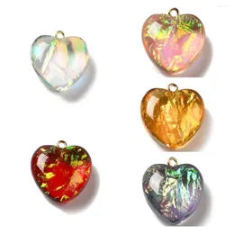 Pendant Necklaces Pandahall 10Pcs Mixed Color Heart Shape Transparent Resin Pendants With Iron Loops For Necklace Bracelet Jewelry Making