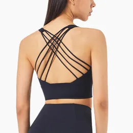 محاذاة تانك LU-68 Strappy رياضية حمالات صدر للنساء دعم خفيف مثير لاسلكي مبطن حمالة صدر يوجا لطيف تجريب تانك القمم