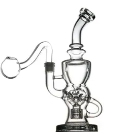 Huvudt tjockt glas Bong Hookahs Fab Egg Water Pipe Skull Beaker Dab Rig Water Bongs Ball Recycler Glass Matrix