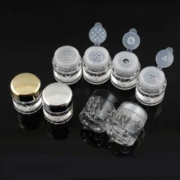 5G Mini Diamond Shape Loose Powder Bottle Empty Powder Case Travel Cosmetic Glitter Powder Eye Shadow Box Pots Bottles with Sifter and Jnkx