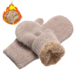 Pięć palców Rękawiczki zima utrzymuj ciepło plus kaszmirowe solidne elastyczność miękkie pełne palce rękawiczki dla kobiet królików futro urocze rękawiczki 231120
