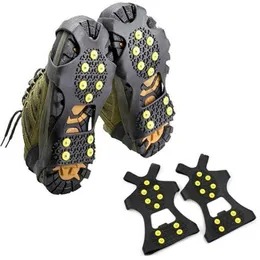 Crampons 1Pair 10 Studs Anti Skid Snow Gripper Shobing Shoe Spikes Greps Greps Overshoes Shoes Spike Crampon S M L 230420