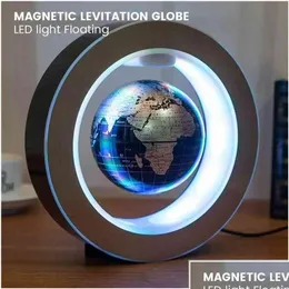Dekoratif Nesneler Figürinler Yüzen Manyetik Levitasyon Globe Işık Dünya Harita Top Lamba Aydınlatma Ofisi Ev Dekorasyonu Tertrestr Dhhej