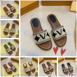 Yaz Kadın Terlik Düz Ayakkabılar Mektubu İşlemeli Kadın Sandalet High End Bayanlar Terzir Çok Renk