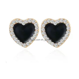 Stud Sweet White Transparent Resin Opal Stone Stud Earrings Acrylic Fruit Love Heart Earring For Women Travel Jewellery Drop Dhgarden Ot7Un