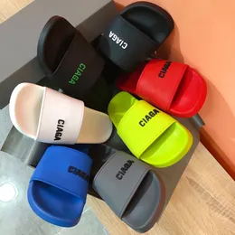 Luxury Brand Slides Slippers Paris sandals slippers Men Women pool slides sandals pool black white Rubber sole women's Beach Flat slides slippers