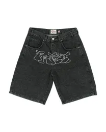 Herrshorts y2k shorts hip hop denim gym shorts mäns kvinnor sommar harajuku mode casual punk rock gothic män basket shorts 230420