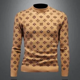 Herrtröjor 2023 Designerr Men tröja Hög kvalitet för ny mode Jacquard Luxury Sticked Casual Warm Wool Jumper