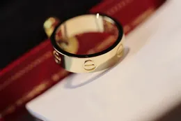 sottile anello d'amore per donna uomo Love Screw Ring senza diamanti top v-gold Designer Anello moda Galvanotecnica 18k Classic Premium Rose Gold con scatola