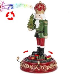 Christmas Decorations Village decoration walnut clip diagram and rolling train collective with music LED lights 231120