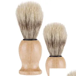 Rasoio Nylon Spazzola per barba in legno massello Uomo Setole maschili Strumento per la rasatura Pennelli da barba Accessori per doccia Clean 5Wm N2 Drop Delivery Dhqtx