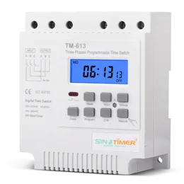 タイマーTM613 380V 16A 3つのフェーズデジタル7日プログラム可能なリレータイマースイッチ排気水ポンプモーターインテリジェントタイムコントローラー230422