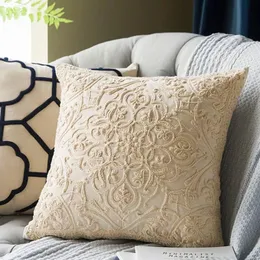 Cushion/Decorative Pillow Nordic Style Home Pillowcase Convex Rope Embroidered Pillow Cover Decorative Square Backrest Cushion Case funda almohada 50*50cm 231122