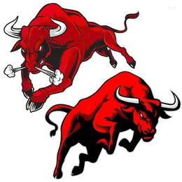 Wall Stickers Three Ratels CC55 Red Angry Bull PVC Sticker Decal For Window Suitcase Laptop Mirror Scooter Moto Car