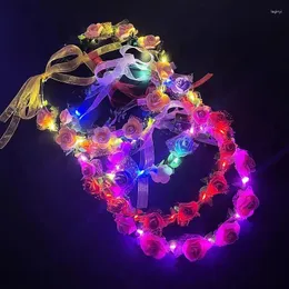 Decorazione per feste 10 pezzi di corone di fiori a LED LIGHT Accendi ghirlande floreali che brillano ghirlande per il matrimonio di compleanno