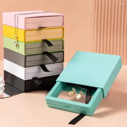 Jewelry Pouches Fashion Drawer PE Film Storage Box Candy Color Ring Pendant Necklace Earring Bracelet Antioxidant Display