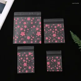보석 파우치 셀프 접착제 가방 플라스틱 투명 사탕 셀로판 저장 파우치 크리스마스 선물 포장 100pcs/lot