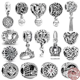 Lose Edelsteine, 925er-Sterlingsilber, durchbrochenes Herz, Musiknoten, Rosenblüten, Charm-Perle, passend für Original-Armband, Halskette, DIY-Schmuck