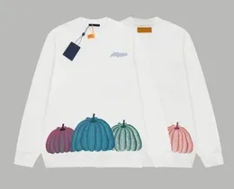 Mens Hoodies Autumn Winter Pumpkin Multi-color Printed Round Neck Sweatshirts Long Sleeve Hoodie for Men and Women Tops