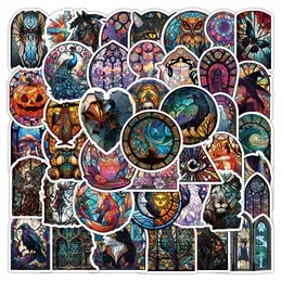 52pcs colorful art of glass style graffiti Waterproof PVC Stickers Pack For Fridge Car Suitcase Laptop Notebook Cup Phone Desk Bicycle Skateboard Case.