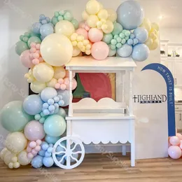 Decoração de festa pastel balão guirlanda kit rosa pêssego hortelã azul amarelo arco menino menina aniversário chá de bebê casamento 60s 70s decoração