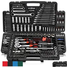 Outras ferramentas manuais Pcsset Mtifunctionl Ratchet Wrench Set Kit de combinação de reparo mecânico profissional com estojo de transporte para 230201 Drop D Dhmfu