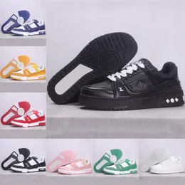 Designer Trainer Sneakers Shoes Virgil Casual Shoes Calfskin Abloh Black White Green Red Blue Leather Platform Outdoor Walking Low