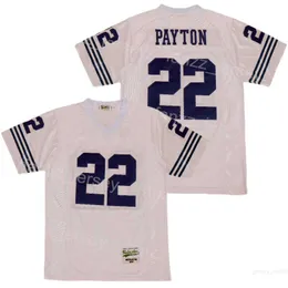 High School Football Jackson State Jerseys 22 Walter Payton Uniform College Pullover in puro cotone traspirante Ricamo sportivo e cucito su White Team University