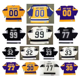 Los Kings WAYNE GRETZKY CCM Retrocesso Hóquei Jersey Angeles KELLY HRUDEY MARTY Mcsorley PAUL COFFEY RON DUGUAY TERRY SAWCHUK TYLER TOFFOLI raro