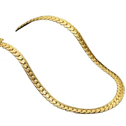 Fashion Titanium Steel Gold Necklace Men's Long Hip Hop Embossed Necklace Stainless Steel Compressed Encryption Cuban Link Chain Female Accessories