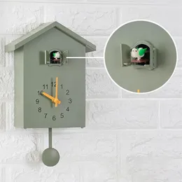 Relógios de parede moderno pássaro cuco relógio de quartzo casa sala de estar horologe temporizador decoração de escritório presentes pendurado watch271w