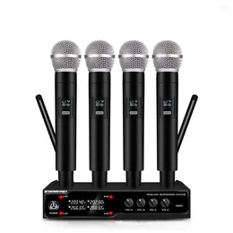 Микрофоны VM302 Беспроводная микрофонная система VHF с 2 или 4 ручными беспроводными микрофонами на расстоянии 80 метров для церковной речи, семейного караоке 2023