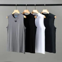 Yelek Pamuk Tasarımcı T-Shirt Tees Erkek Tank Tops Tişörtleri Yaz İnce Fit Spor Nefes Alabaş Teri Emme Siyah İç Giyim Alt Moda Erkekler Giyim