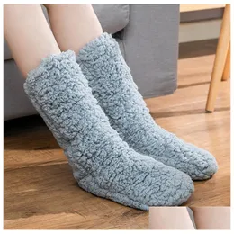 Kids Socks Womens Indoor Slippers Winter Super Soft Warm Cozy Fuzzy Lined Slipper Plush With Antislip Couple Drop Delivery Baby Mate Dh2Kz