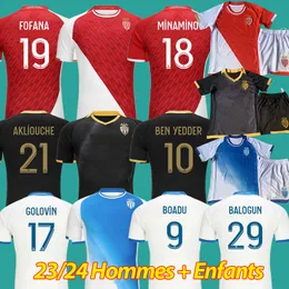 23 24 Maillot as Monaco Fußballtrikots GOLOVIN BEN YEDDER 2023 2024 Fußballtrikots MONACO Home Away Drittes Kind BOADU AKLIOUCHE EMBOLO MINAMINO VOLLAND Kinderset